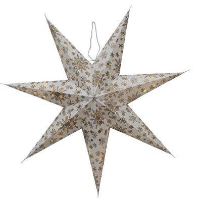 product image for Recycled Paper 7 Point Star Ornament w/ LED Light String 44