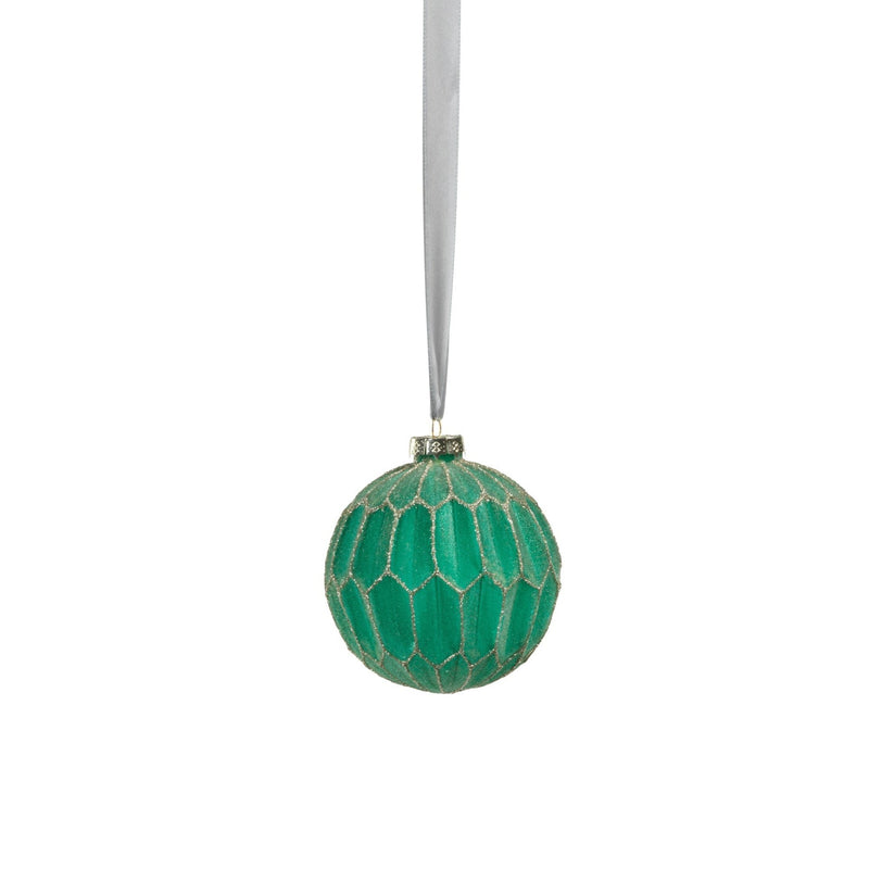 media image for honeycomb green glass ball ornaments set of 6 by zodax ch 6150 1 257