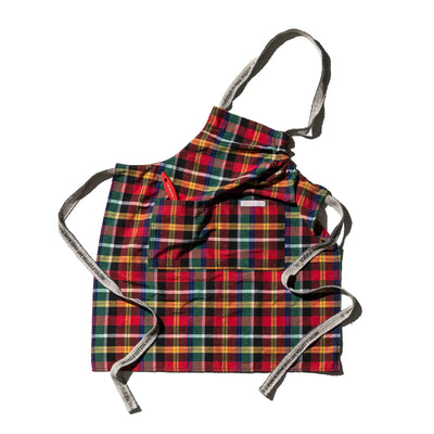 product image for Recycle Cotton Check Apron - Red x Green 31