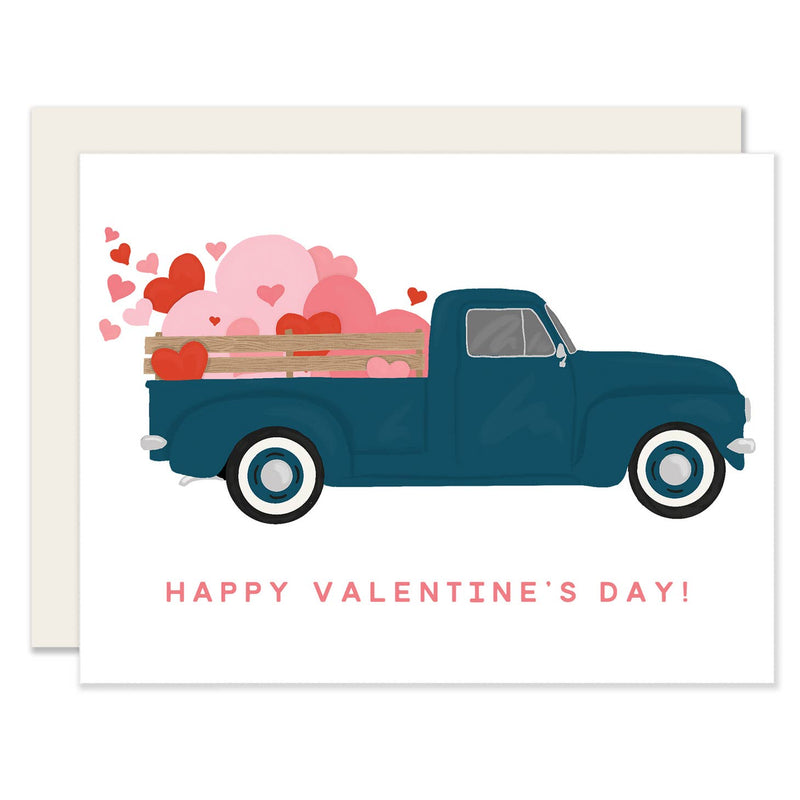 media image for Truckload Valentine Card with Greeting Happy Valentines Day! 234