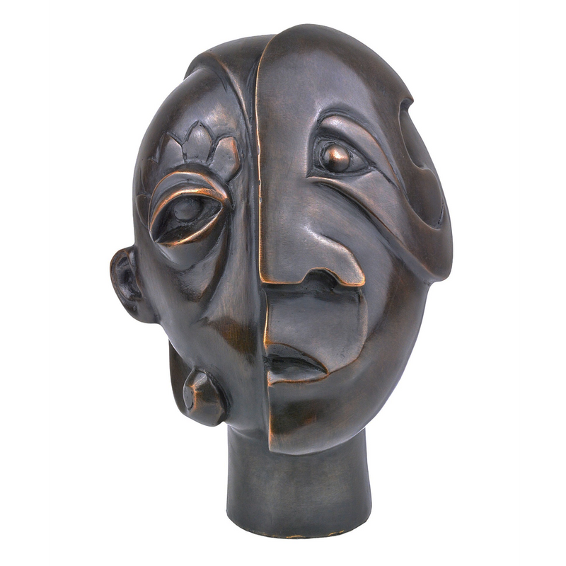 media image for Cubist Head Bronze By Currey Company Cc 1200 0720 1 259