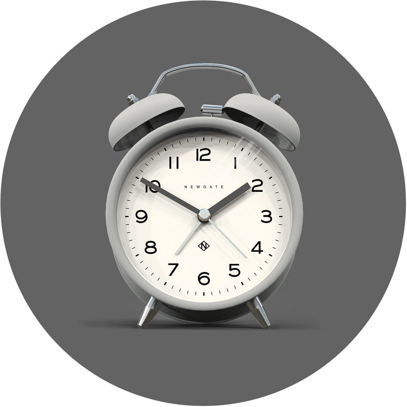 media image for charlie bell echo alarm clock in posh grey design by newgate 1 265