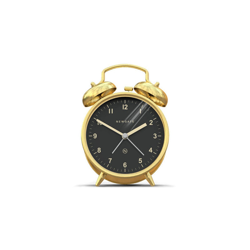 media image for charlie bell alarm clock in radial brass design by newgate 1 222