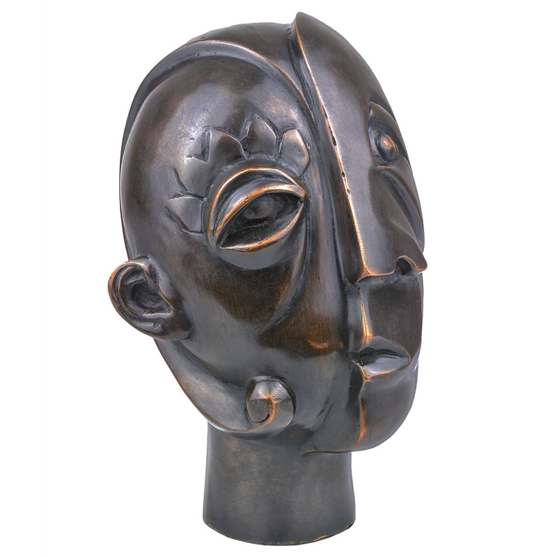 media image for Cubist Head Bronze By Currey Company Cc 1200 0720 2 214