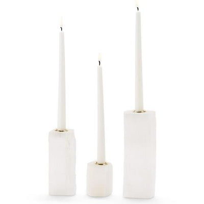 product image for White Selenite Taper Candleholders - Set of 3 81