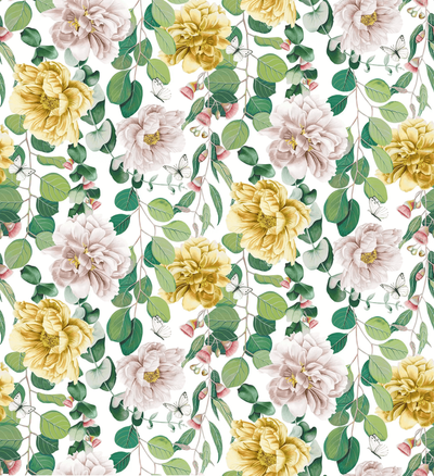 product image of Sample Beach House Peony Fabric in Yellow Multi 584
