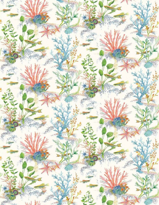 media image for Beach House Coralline Fabric in Ivory 289