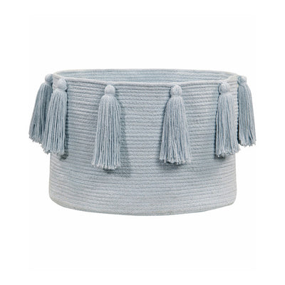 product image for Soft Blue Long Tassel Basket 64