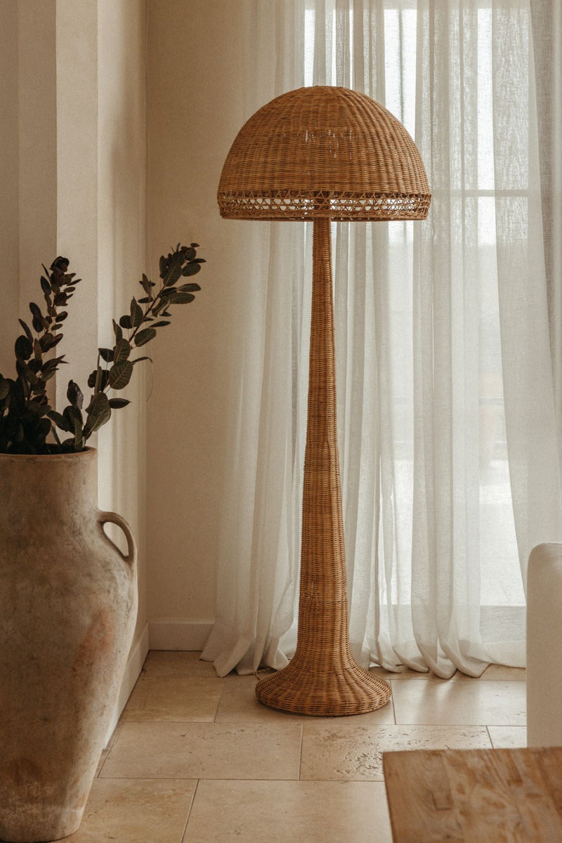 media image for rattan mushroom floor lamp by woven musfl na 8 286
