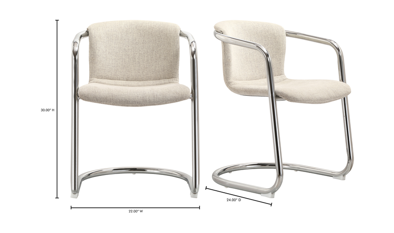 media image for Freeman Blended Cream Dining Chair Set of 2 - 9 210