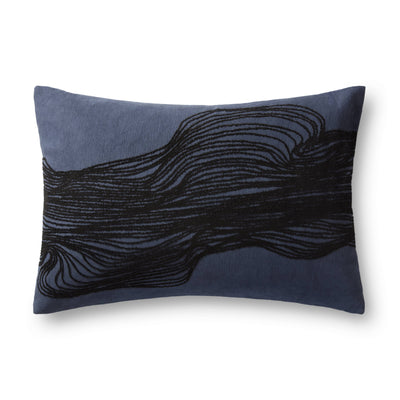 product image for Handcrafted Blue & Black Pillow Cover - Open Box 45