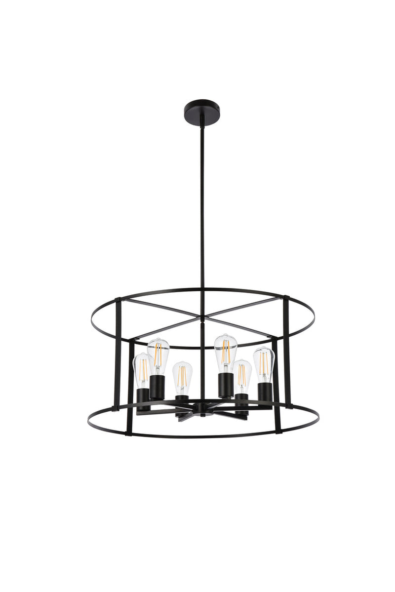 media image for Agnys 6 Light Pendant Living District Ld7058D26Bk 11 219