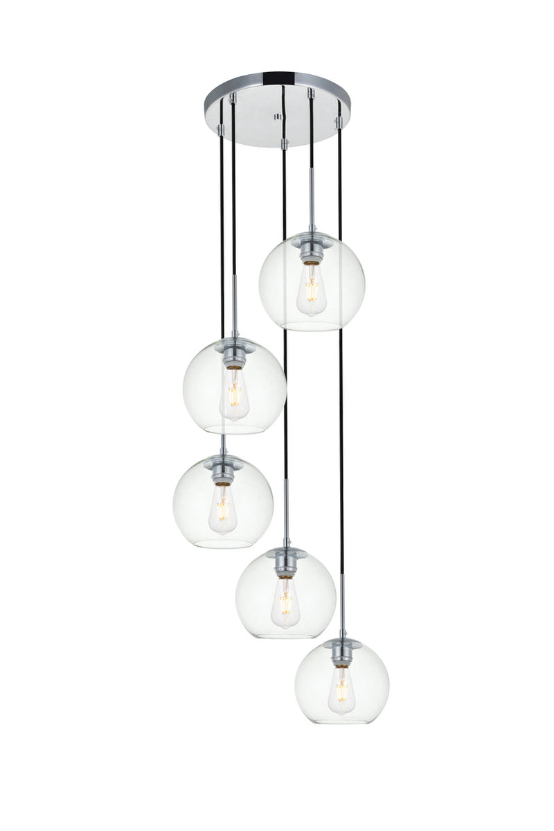 media image for Baxter 5 Light Pendant Living District Ld2226Bk 3 274