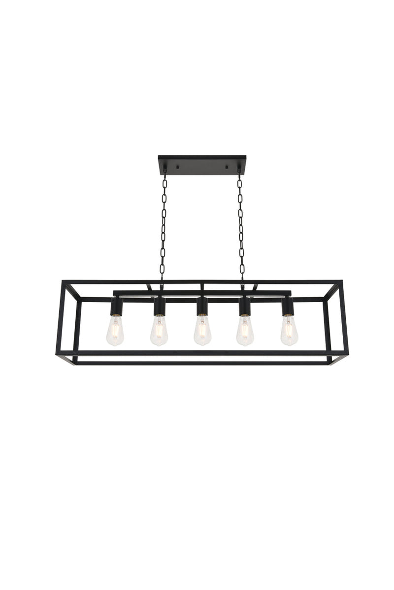 media image for Resolute 5 Light Pendant Living District Ld4061D38Bk 9 257