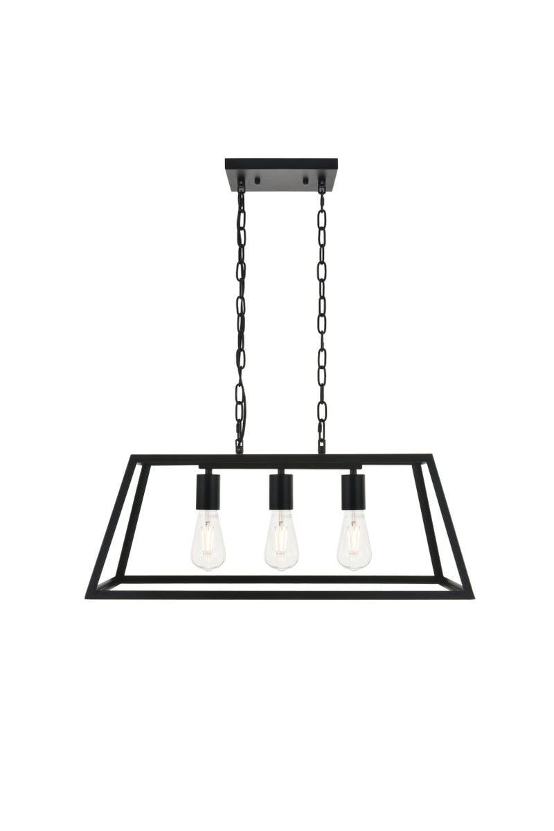 media image for Resolute 3 Light Pendant Living District Ld4061D25Bk 1 218