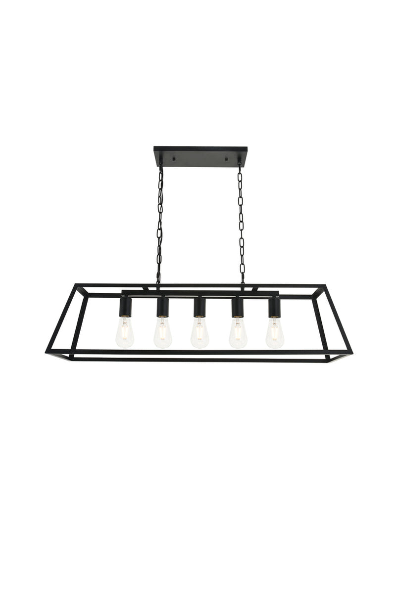 media image for Resolute 5 Light Pendant Living District Ld4061D38Bk 7 270