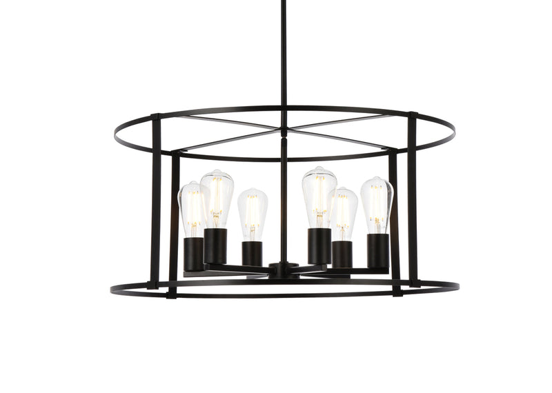 media image for Agnys 6 Light Pendant Living District Ld7058D26Bk 3 229