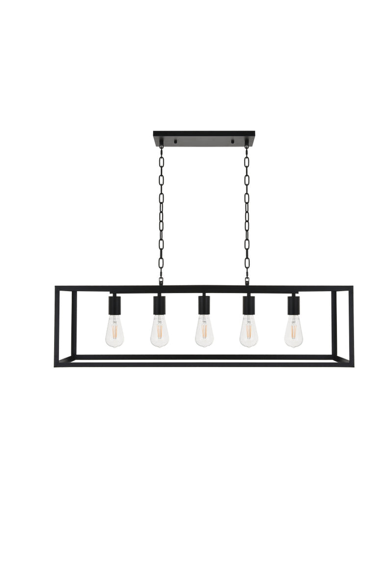 media image for Resolute 5 Light Pendant Living District Ld4061D38Bk 6 230