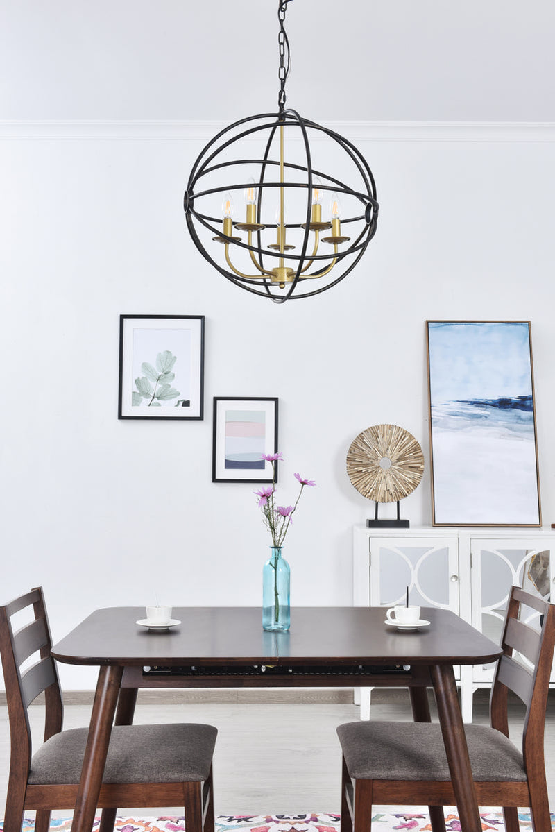 media image for Octavia 5 Light Pendant Living District Ld4006D20Brd 27 281