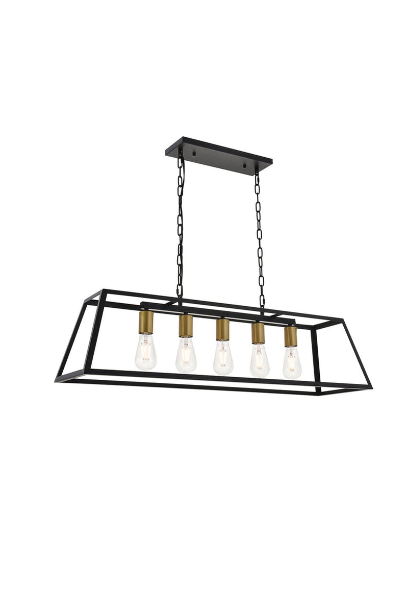 media image for Resolute 5 Light Pendant Living District Ld4061D38Bk 13 283