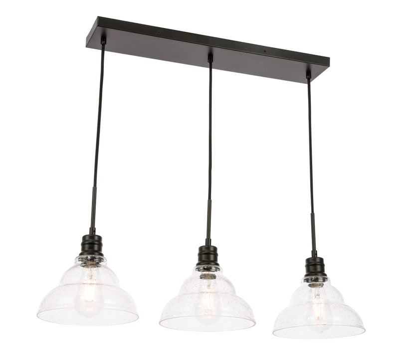 media image for Clive 3 Light Pendant Living District Ld6222Bk 7 214