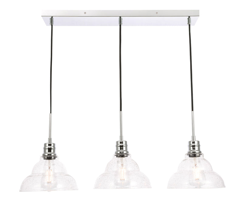 media image for Clive 3 Light Pendant Living District Ld6222Bk 3 270