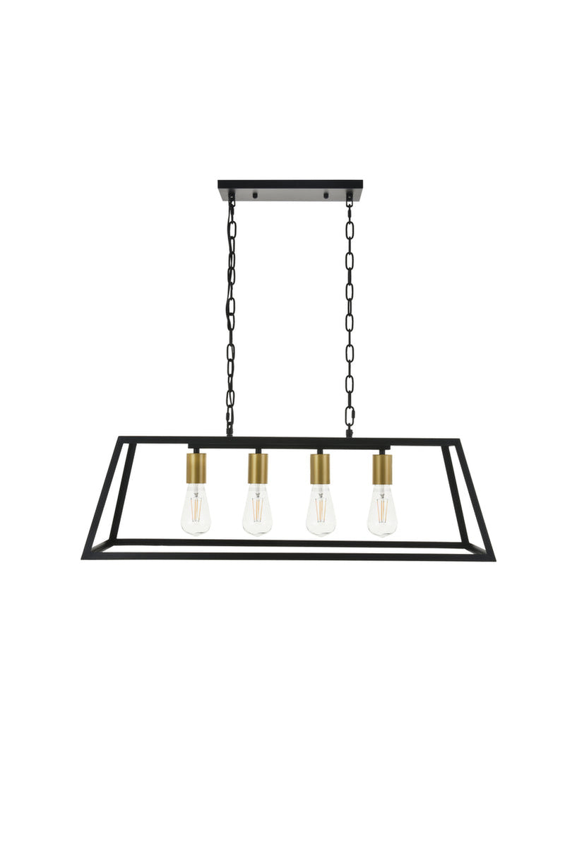 media image for Resolute 4 Light Pendant Living District Ld4061D32Bk 5 289