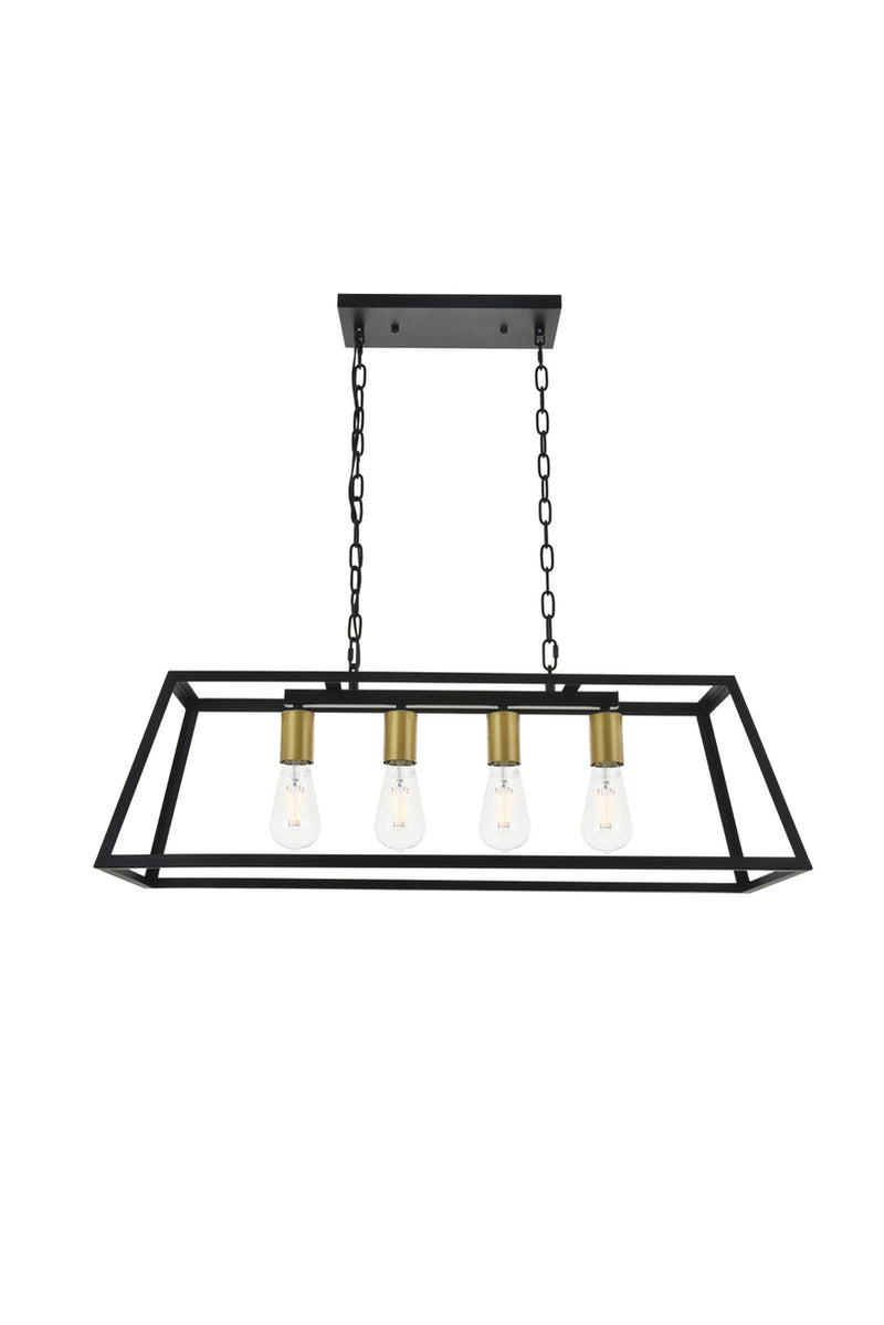 media image for Resolute 4 Light Pendant Living District Ld4061D32Bk 8 242