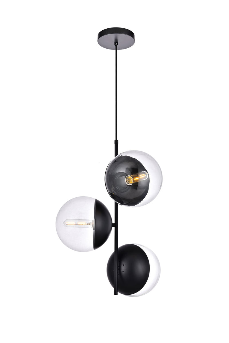 media image for Eclipse 3 Light Pendant Living District Ld6122Bk 2 233