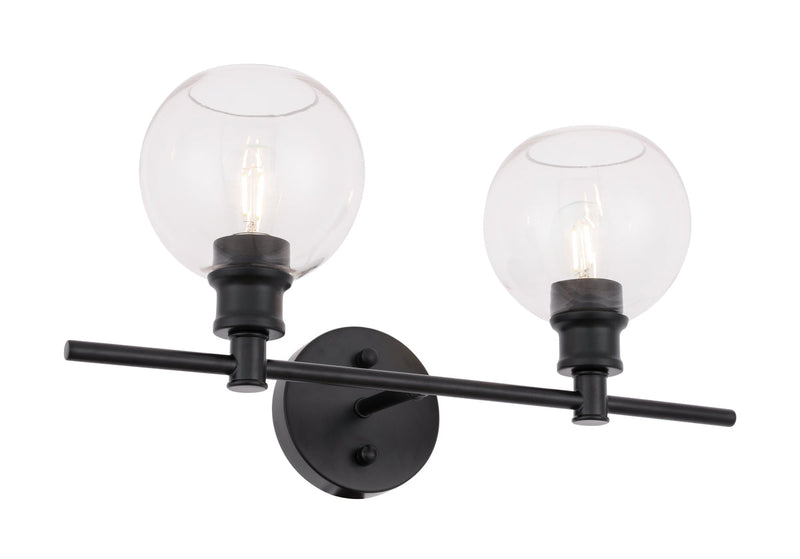 media image for Collier 2 Light Bath Sconces Living District Ld2314Bk 25 27