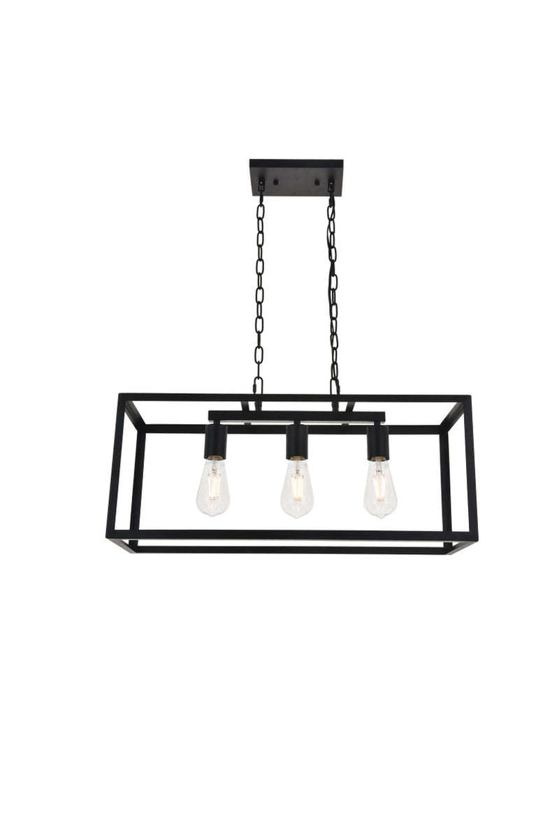 media image for Resolute 3 Light Pendant Living District Ld4061D25Bk 9 239