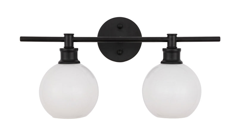 media image for Collier 2 Light Bath Sconces Living District Ld2314Bk 56 254