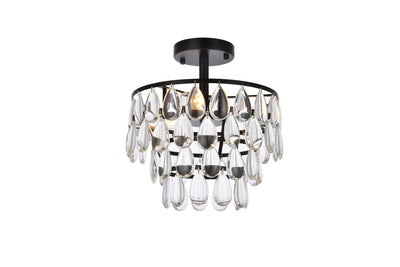 product image of Mila 3 Light Flush Mount Elegant Lighting 1103F12Bk 1 535