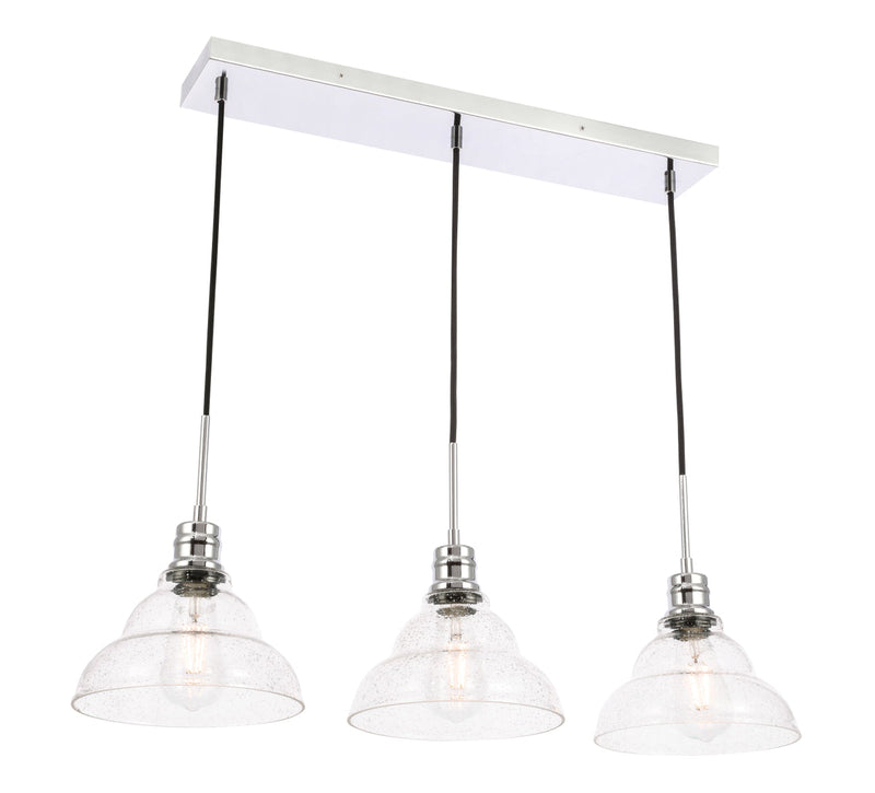 media image for Clive 3 Light Pendant Living District Ld6222Bk 9 247