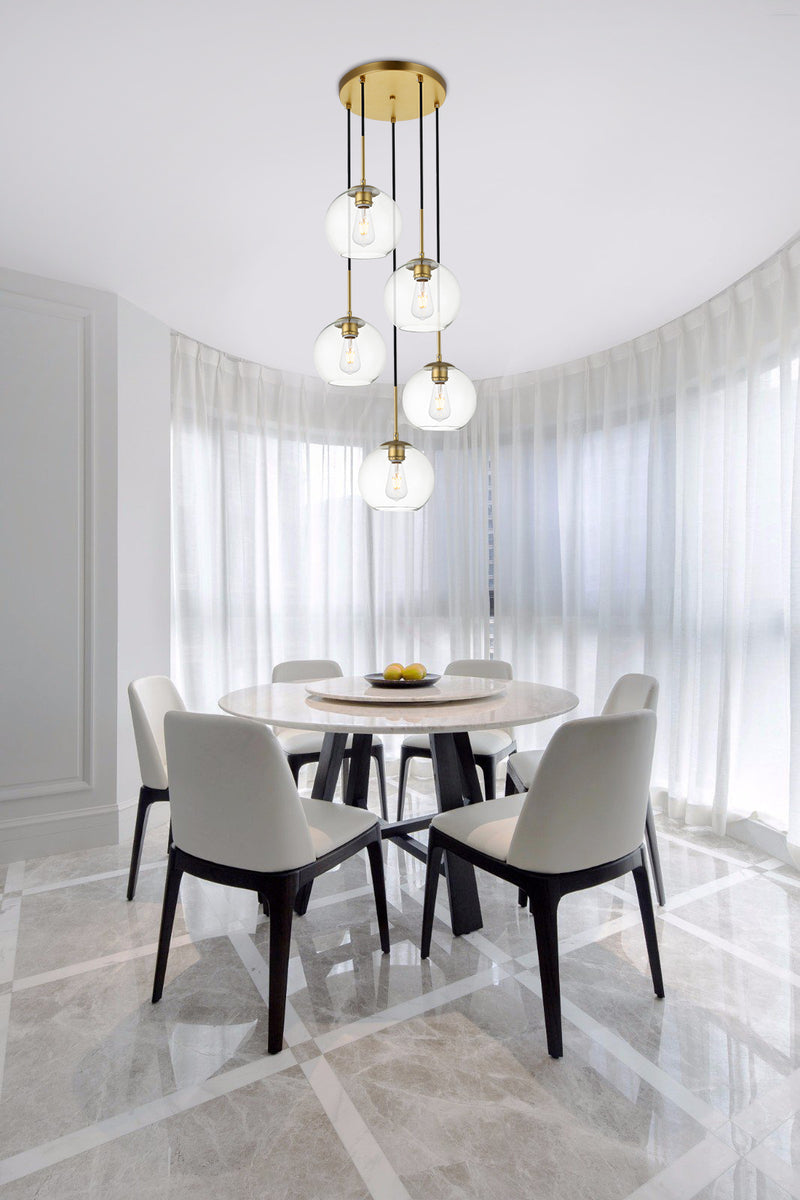 media image for Baxter 5 Light Pendant Living District Ld2226Bk 31 247