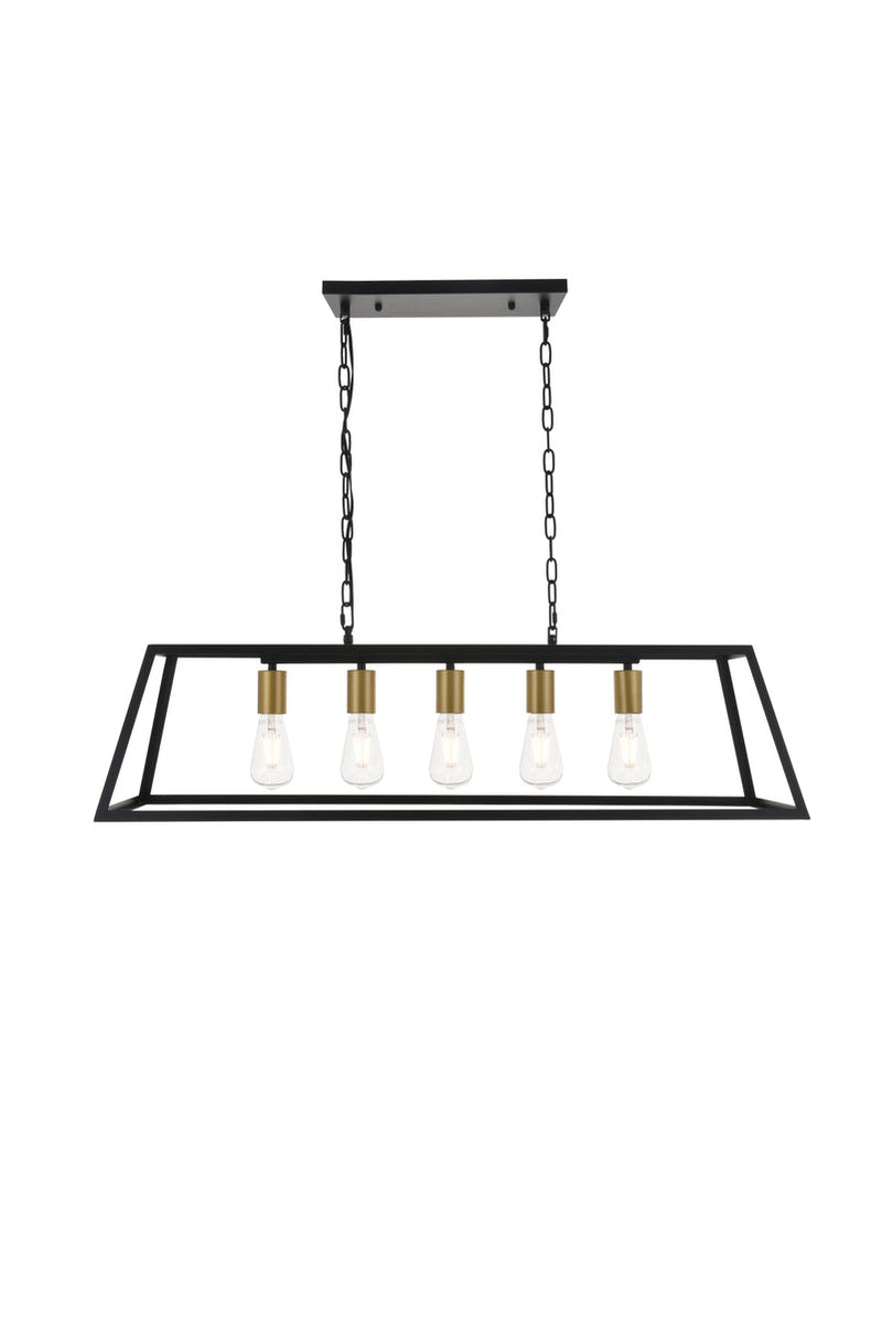 media image for Resolute 5 Light Pendant Living District Ld4061D38Bk 2 249