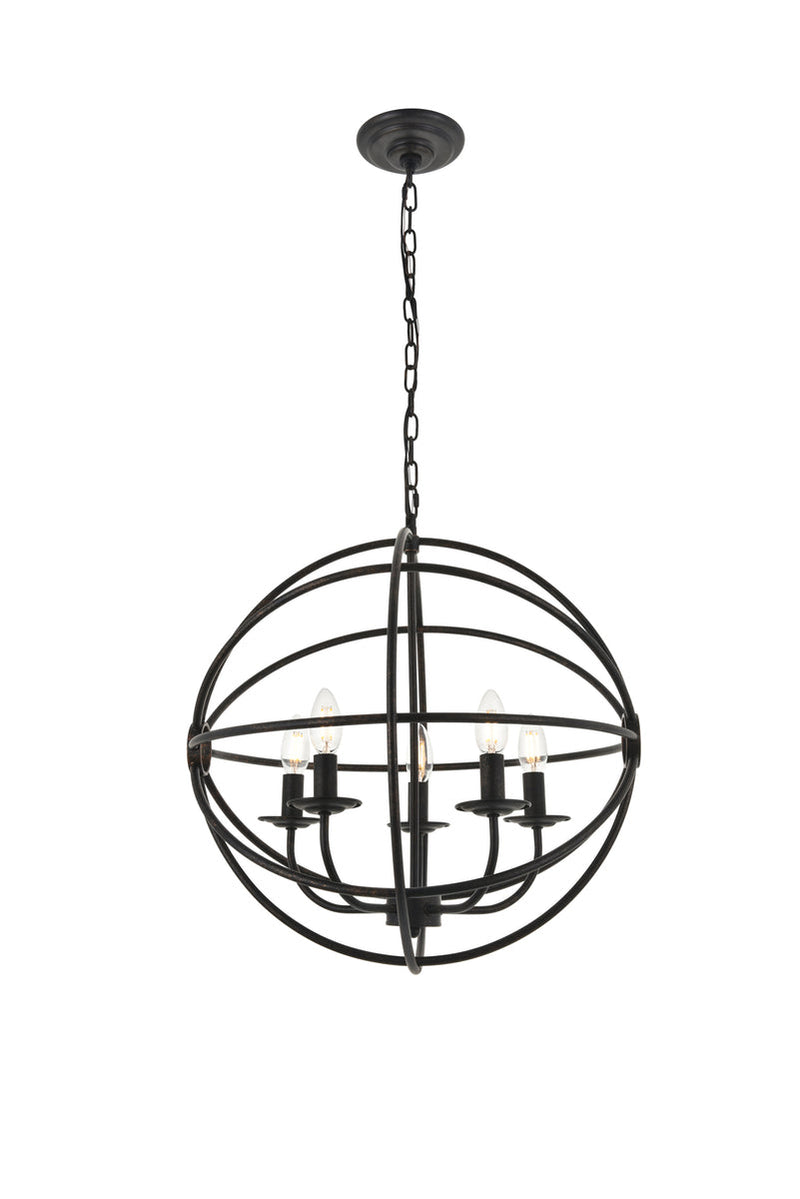 media image for Octavia 5 Light Pendant Living District Ld4006D20Brd 10 242