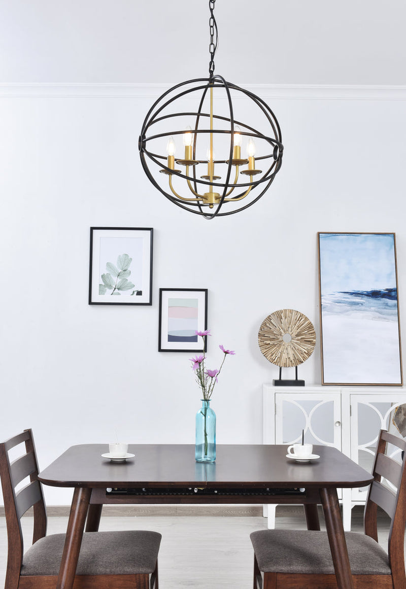 media image for Octavia 5 Light Pendant Living District Ld4006D20Brd 29 214