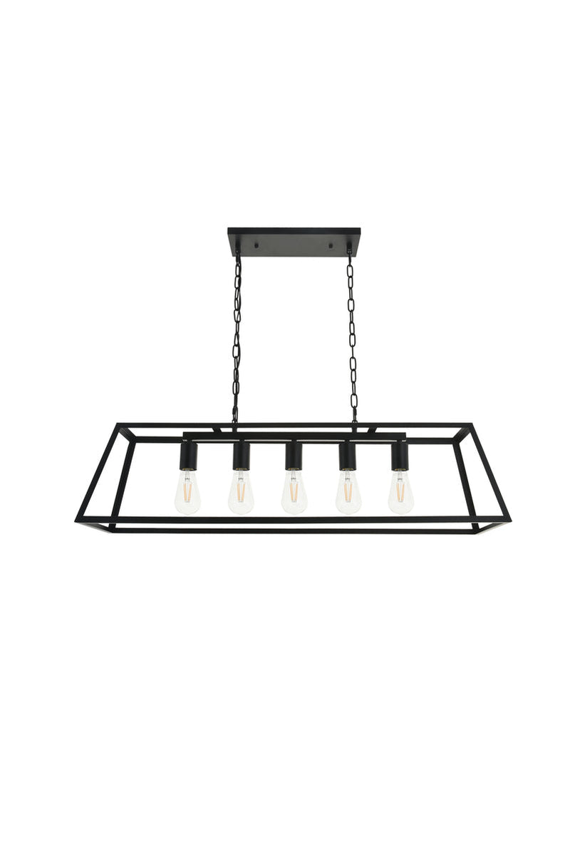 media image for Resolute 5 Light Pendant Living District Ld4061D38Bk 12 279