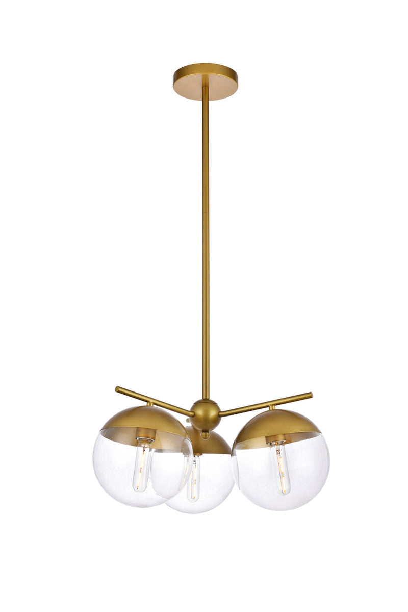 media image for Eclipse 3 Light Pendant Living District Ld6122Bk 22 274