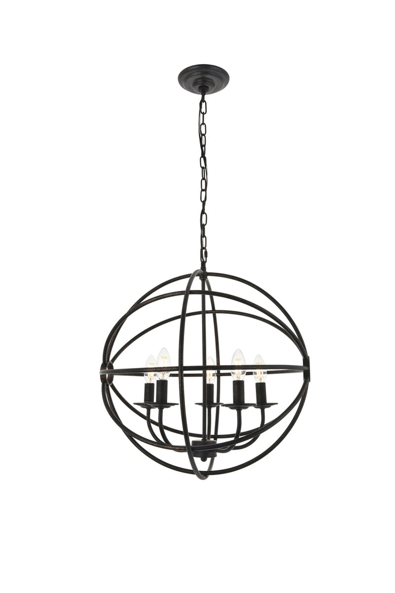 media image for Octavia 5 Light Pendant Living District Ld4006D20Brd 16 289