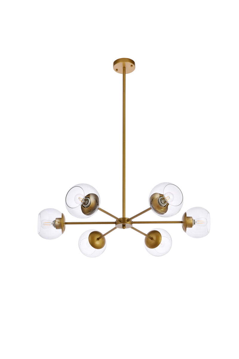 media image for Briggs 6 Light Pendant Living District Ld644D30Bk 64 277