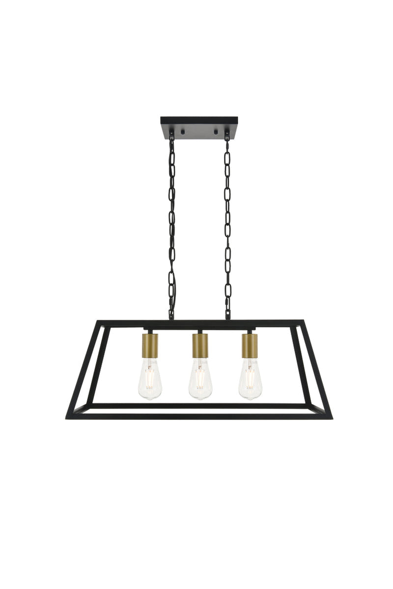 media image for Resolute 3 Light Pendant Living District Ld4061D25Bk 20 221