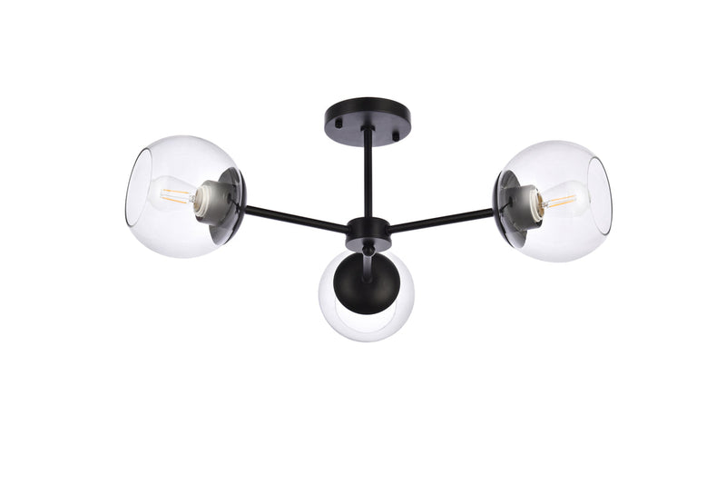 media image for Briggs 3 Light Flush Mount Living District Ld648F26Bk 31 259