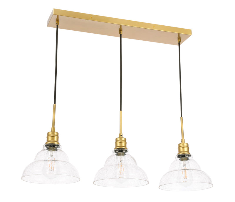 media image for Clive 3 Light Pendant Living District Ld6222Bk 11 287