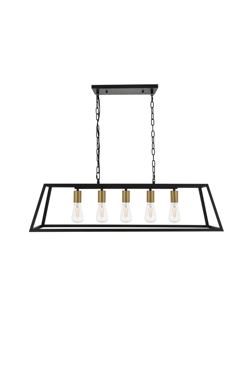 media image for Resolute 5 Light Pendant Living District Ld4061D38Bk 5 270