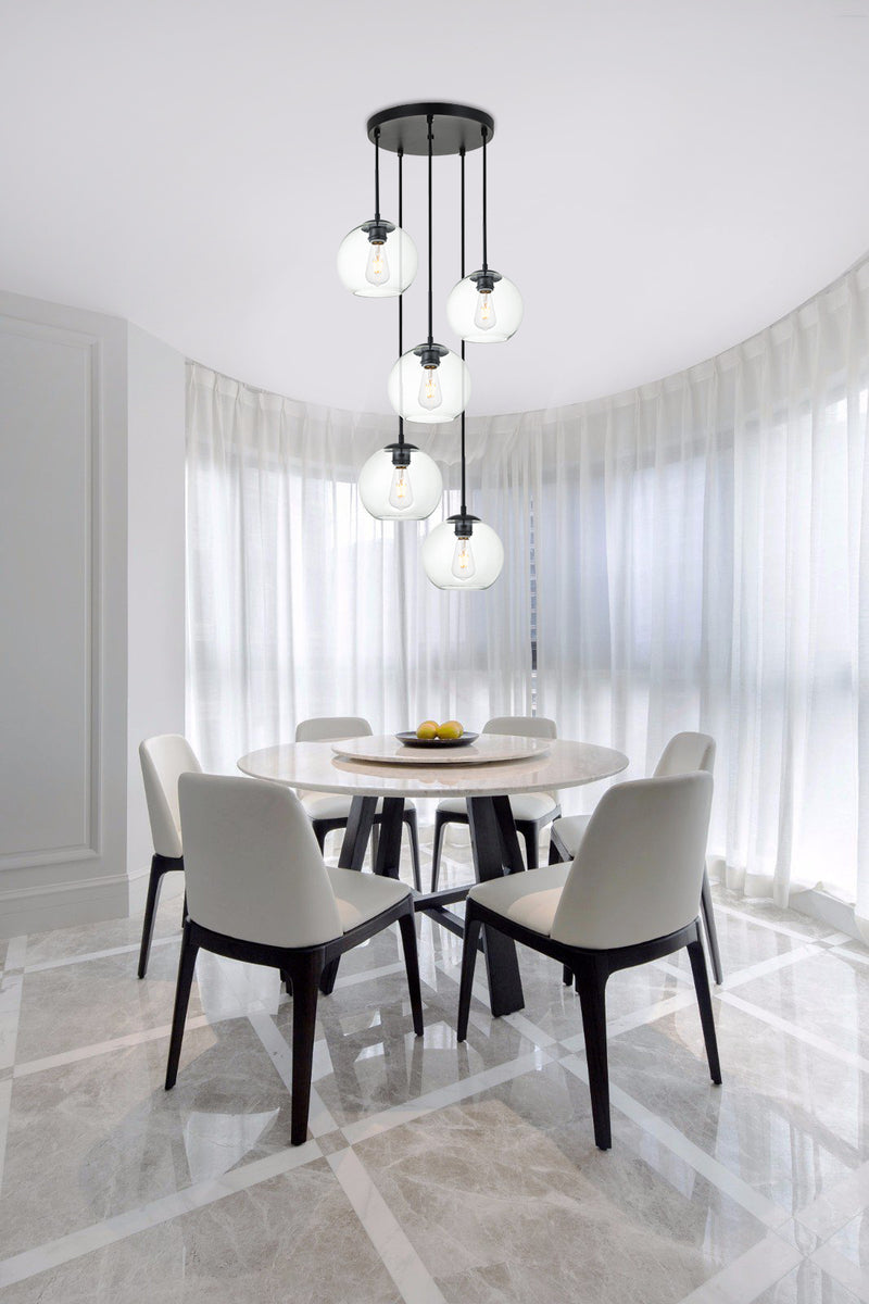 media image for Baxter 5 Light Pendant Living District Ld2226Bk 25 283