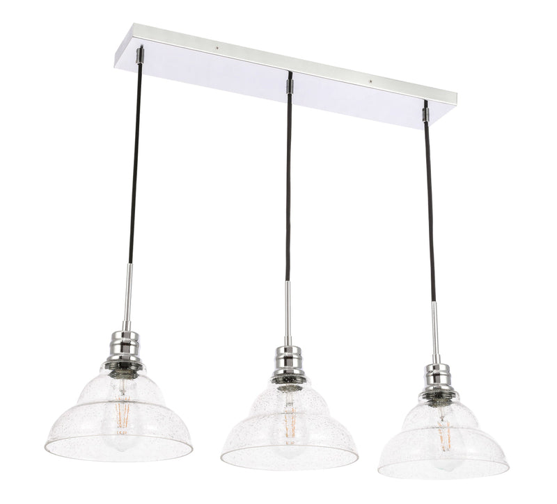 media image for Clive 3 Light Pendant Living District Ld6222Bk 12 22