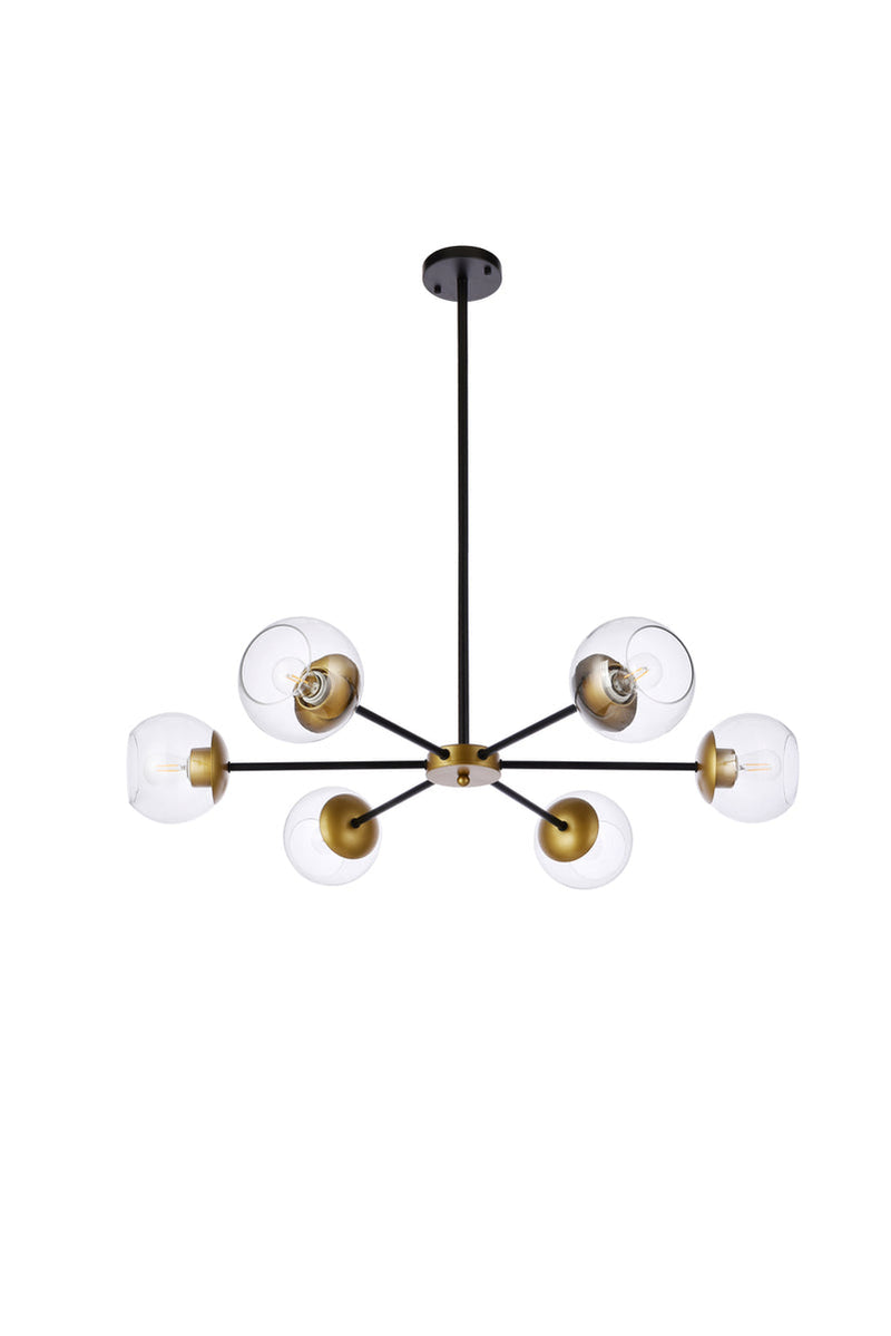 media image for Briggs 6 Light Pendant Living District Ld644D30Bk 67 293