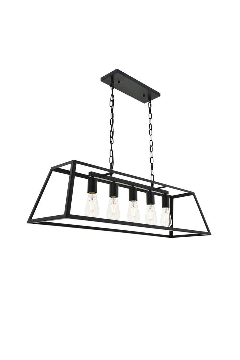 media image for Resolute 5 Light Pendant Living District Ld4061D38Bk 20 241